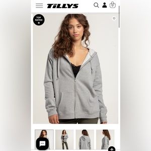 TILLYS gray zip up!